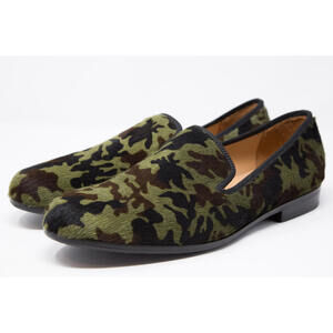 NWOB DUKE + DEXTER Camo Jungle Loafers Pony Hair Green/Black Camo - Sz 11